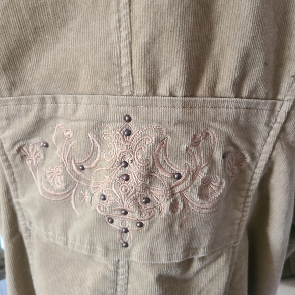 Vintage Venezia Tan corduroy embroidered jacket - Picture 3 of 5